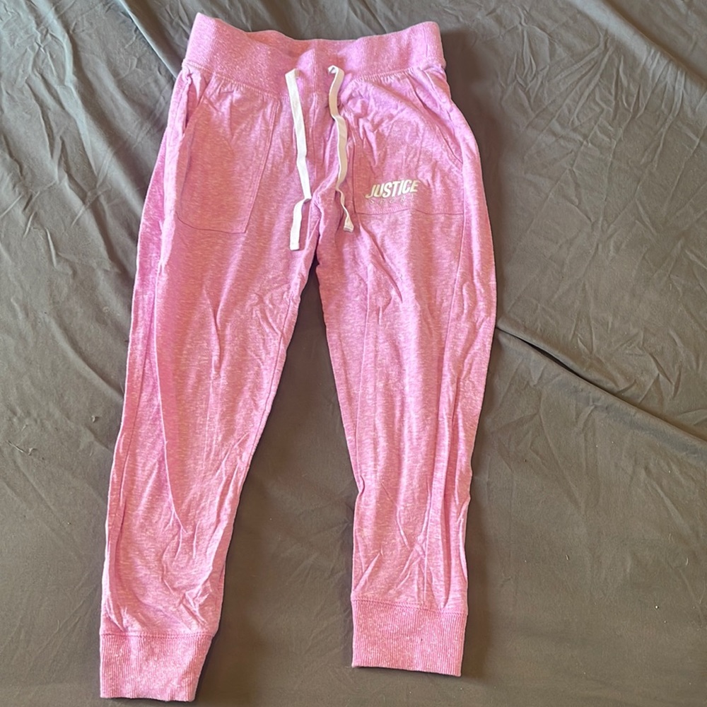 Justice pink sport sweatpants size 8